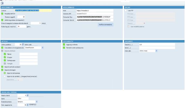 SETTAGGI E CONFIGURAZIONI WOOCONNECTOR